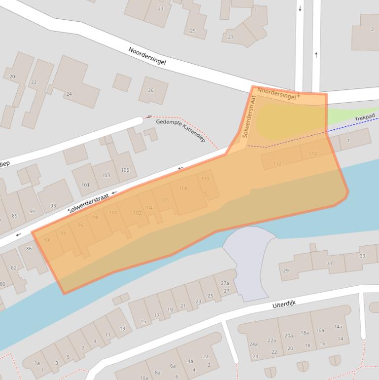 Kaart van postcodegebied 9901BH.