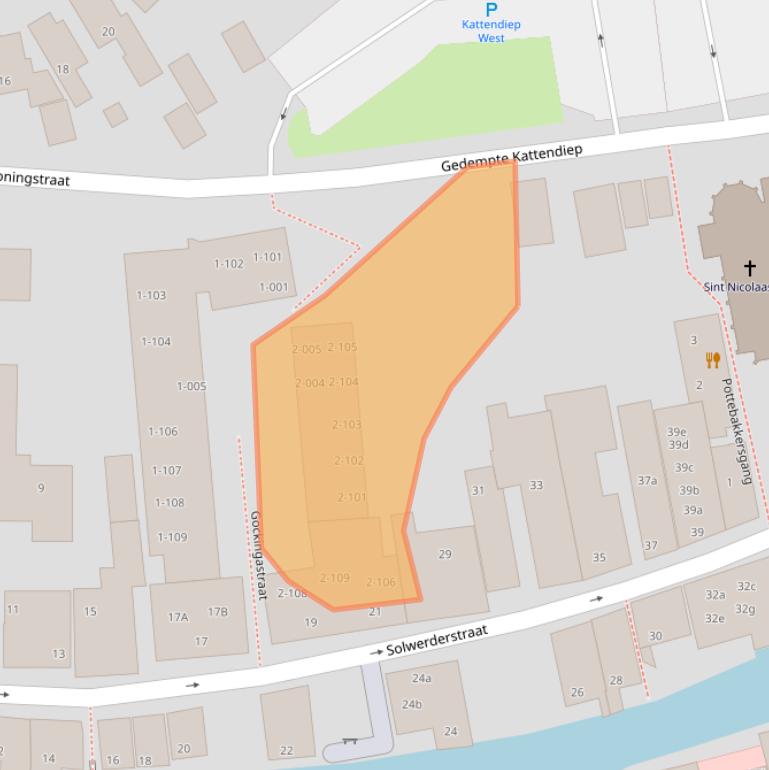 Kaart van postcodegebied 9901BK.