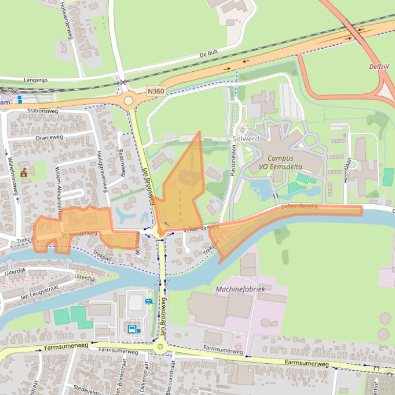 Kaart van postcodegebied 9901BR.