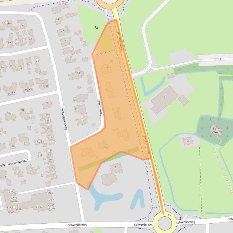 Kaart van postcodegebied 9901BZ.