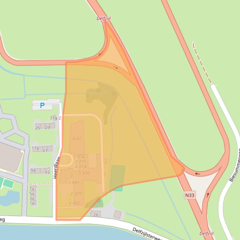 Kaart van postcodegebied 9901CC.