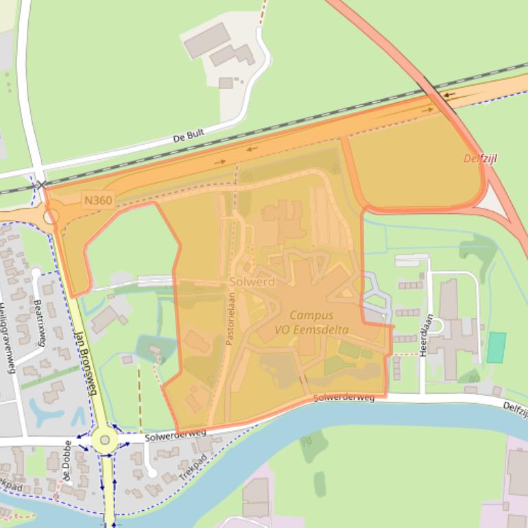 Kaart van postcodegebied 9901CE.