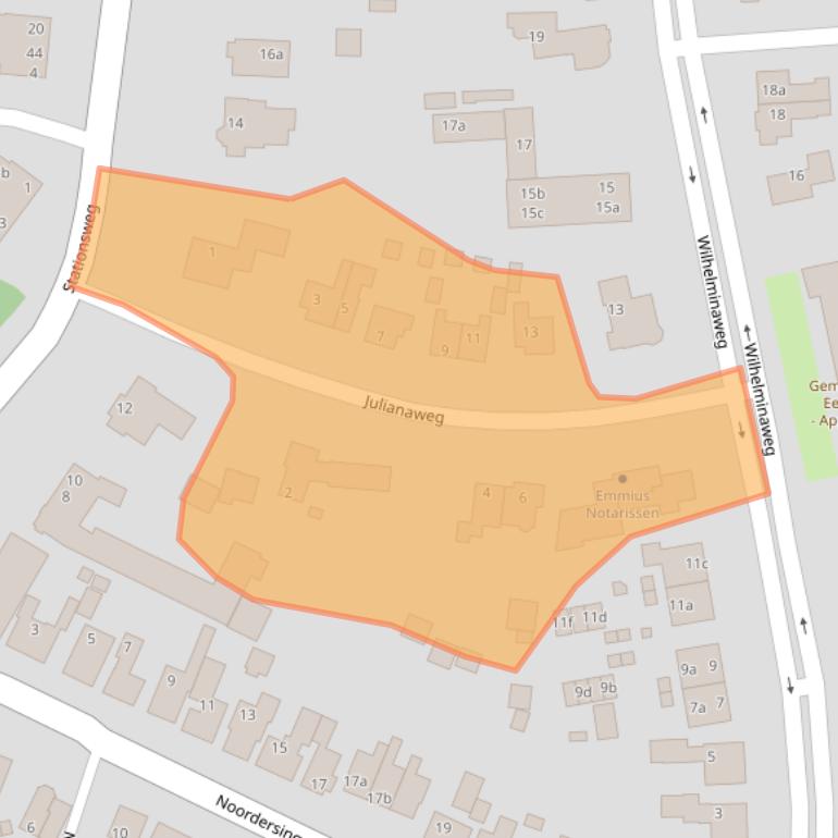 Kaart van postcodegebied 9901CN.