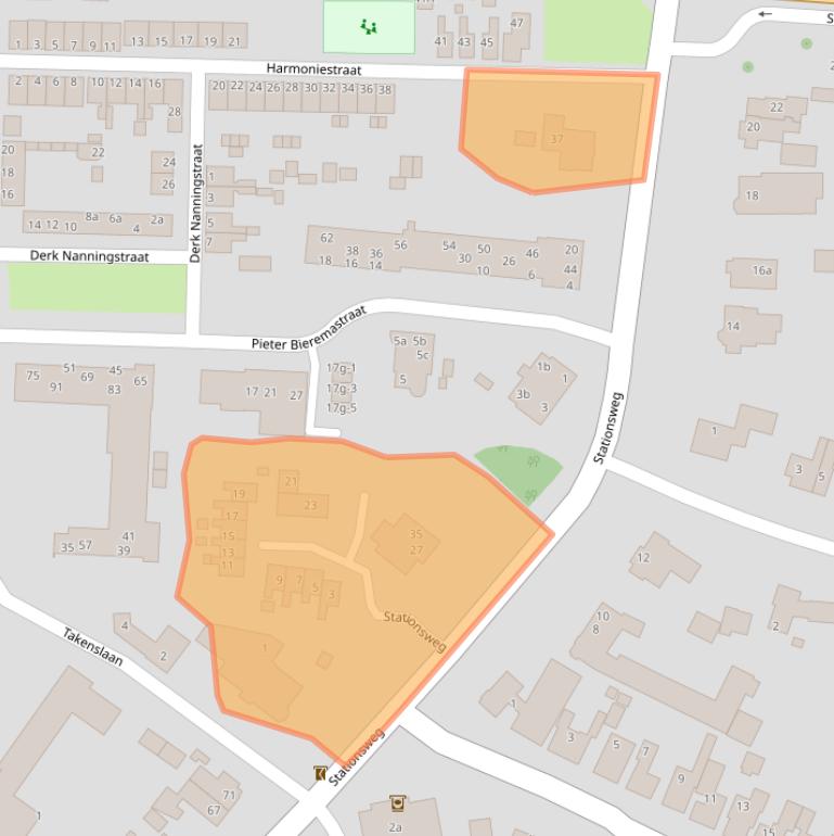 Kaart van postcodegebied 9901CP.