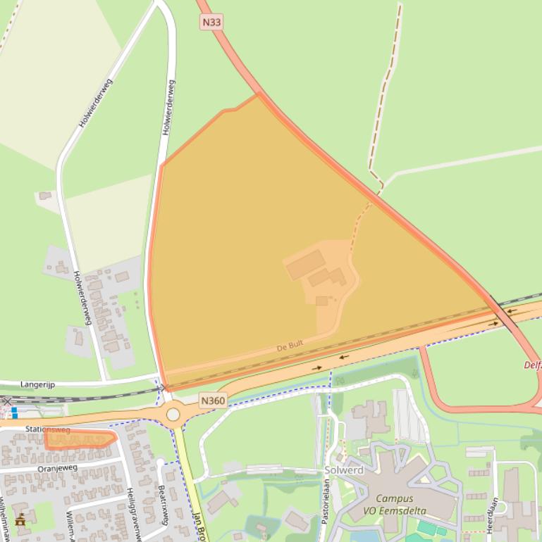 Kaart van postcodegebied 9901CT.