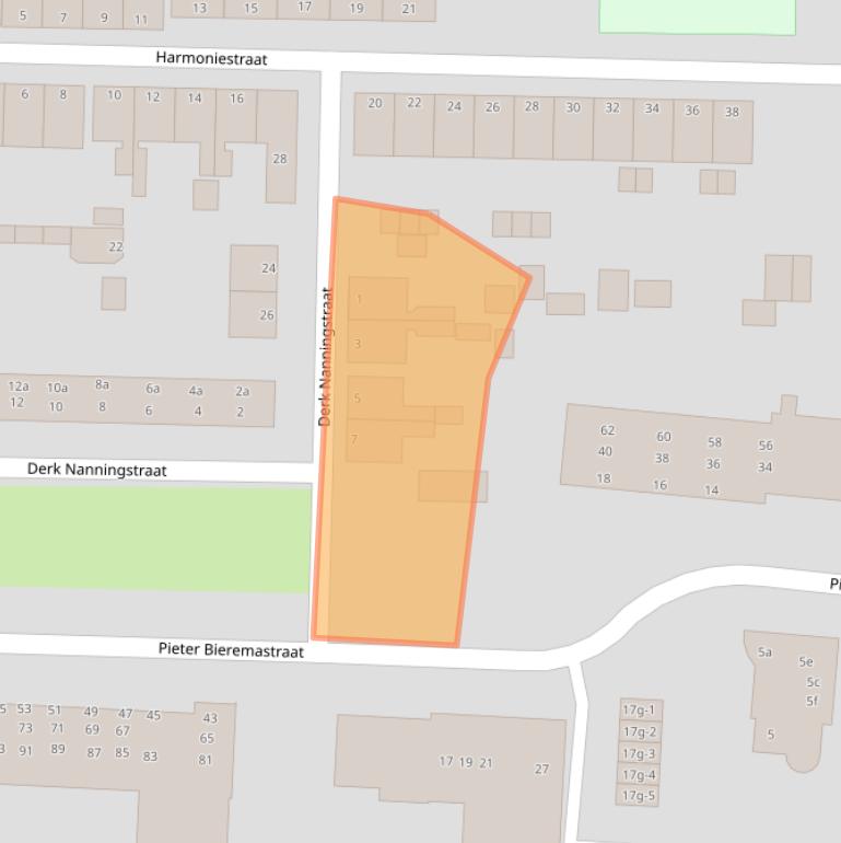 Kaart van postcodegebied 9901CX.