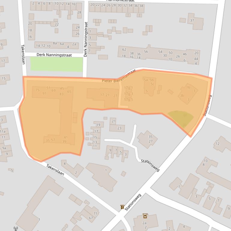 Kaart van postcodegebied 9901EA.