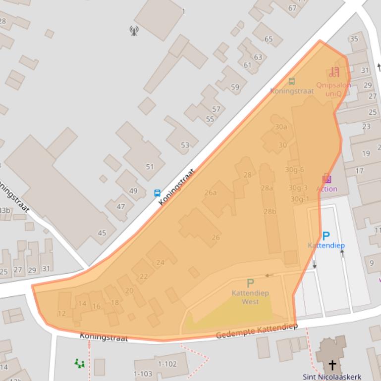 Kaart van postcodegebied 9901EE.