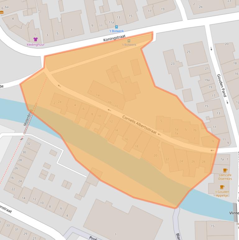 Kaart van postcodegebied 9901EJ.