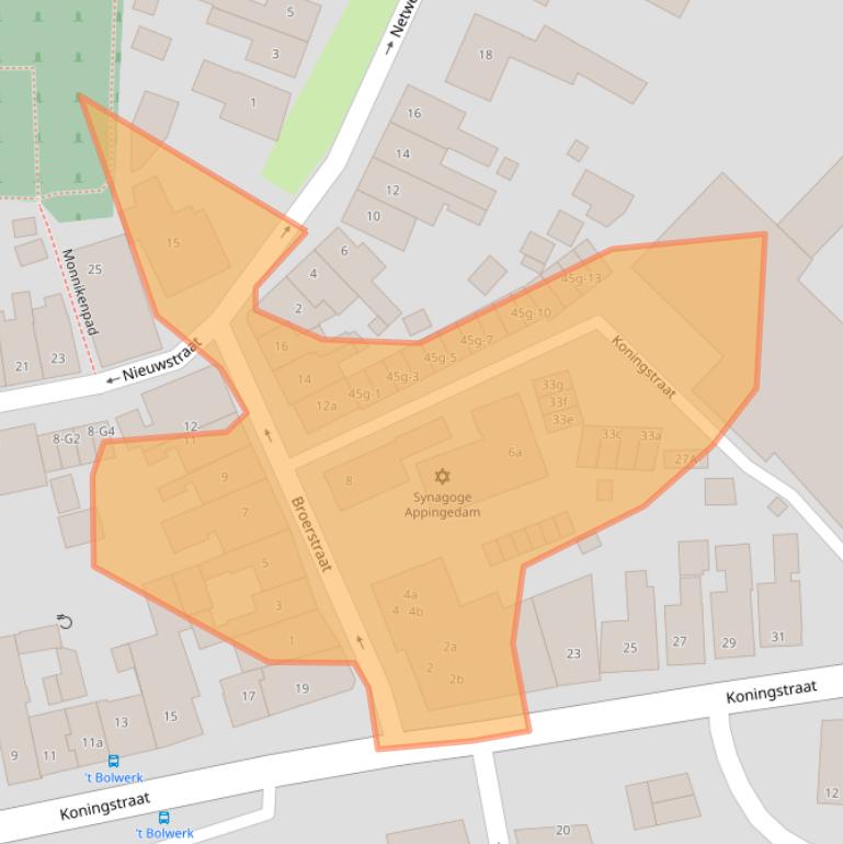 Kaart van postcodegebied 9901EK.