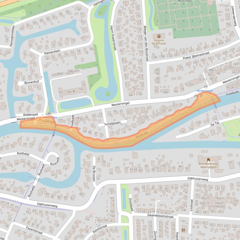 Kaart van postcodegebied 9901GE.