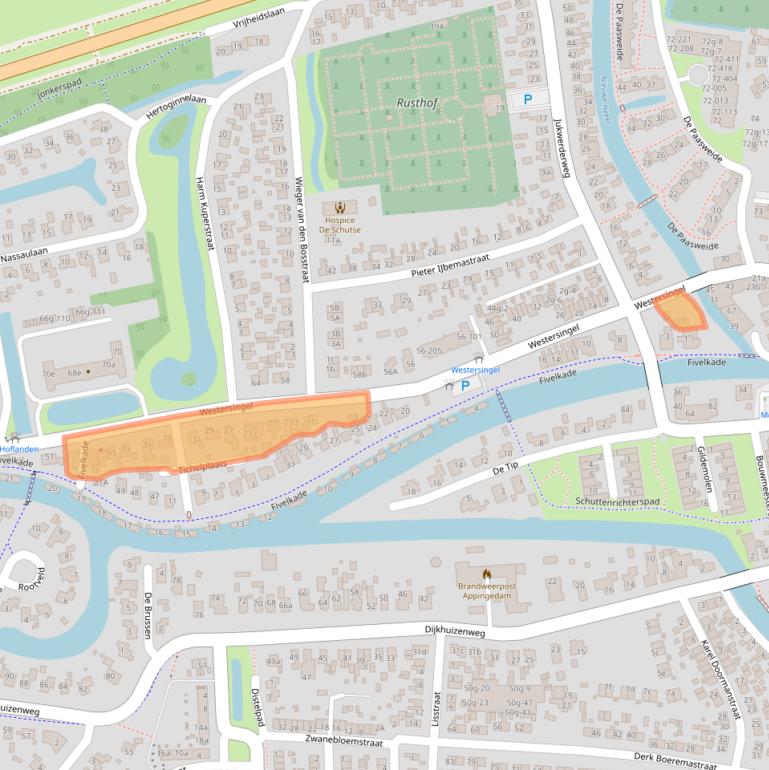 Kaart van postcodegebied 9901GG.