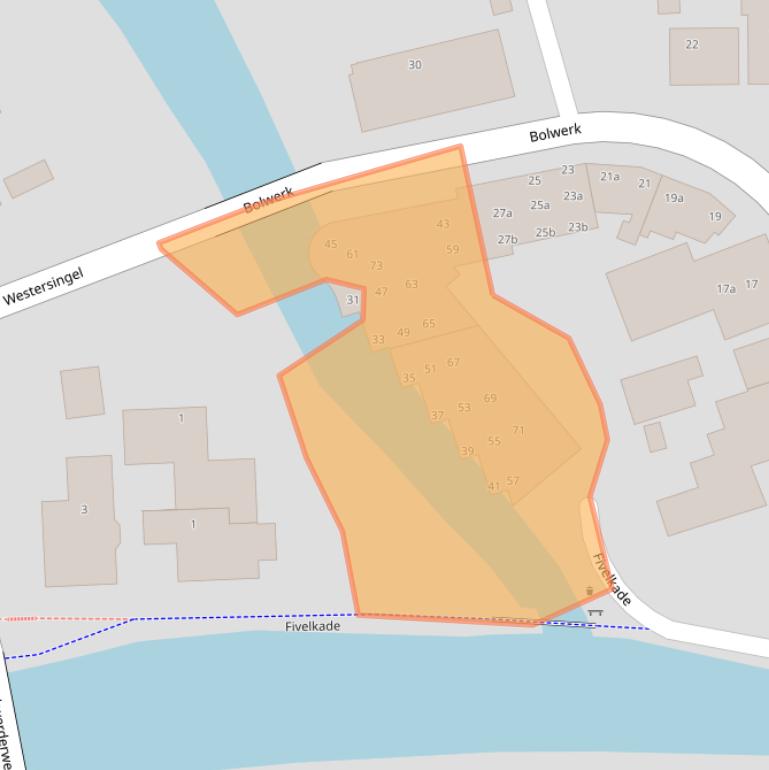 Kaart van postcodegebied 9901GV.