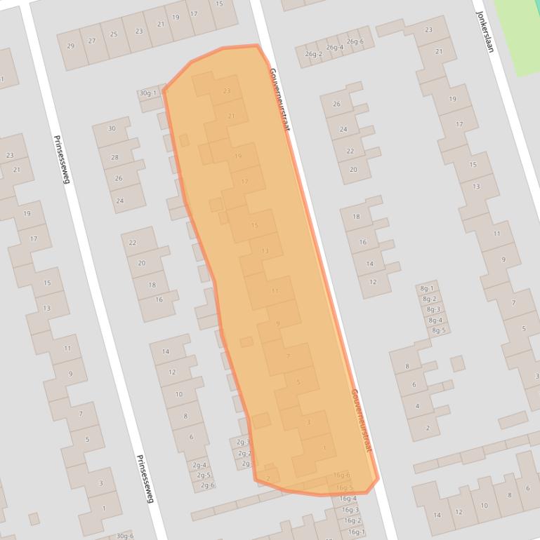 Kaart van postcodegebied 9901HE.