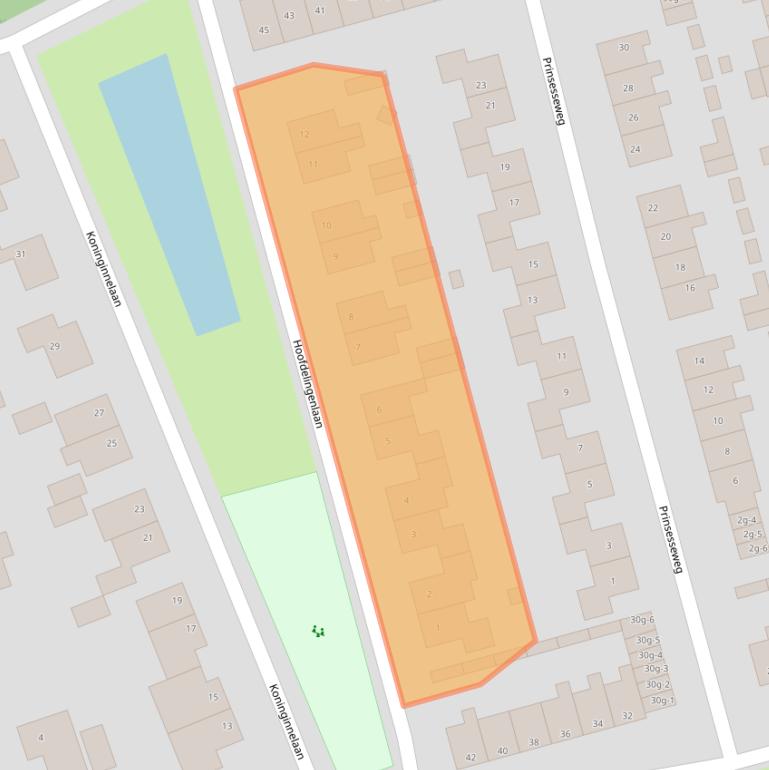 Kaart van postcodegebied 9901HK.