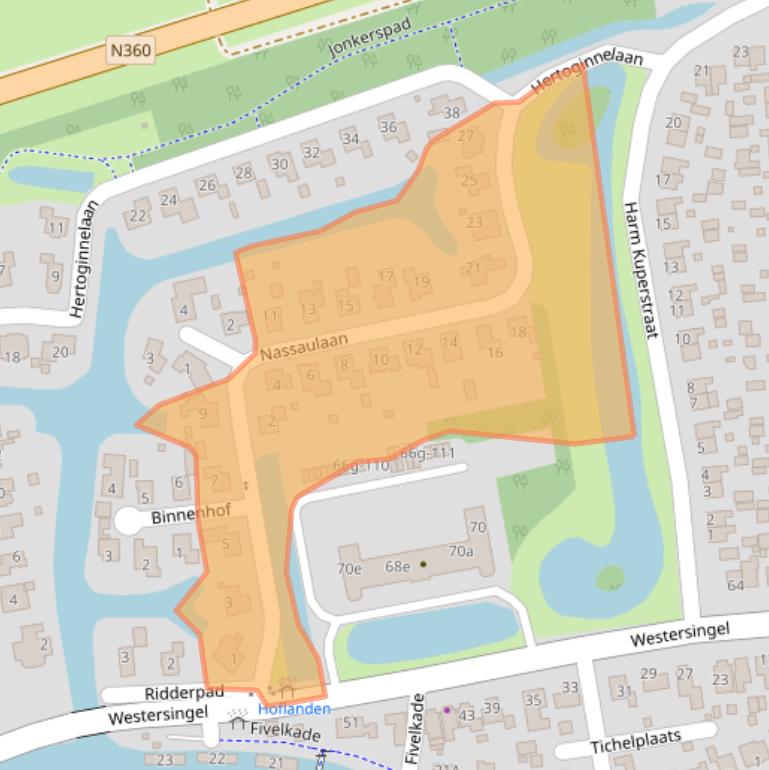 Kaart van postcodegebied 9901HZ.