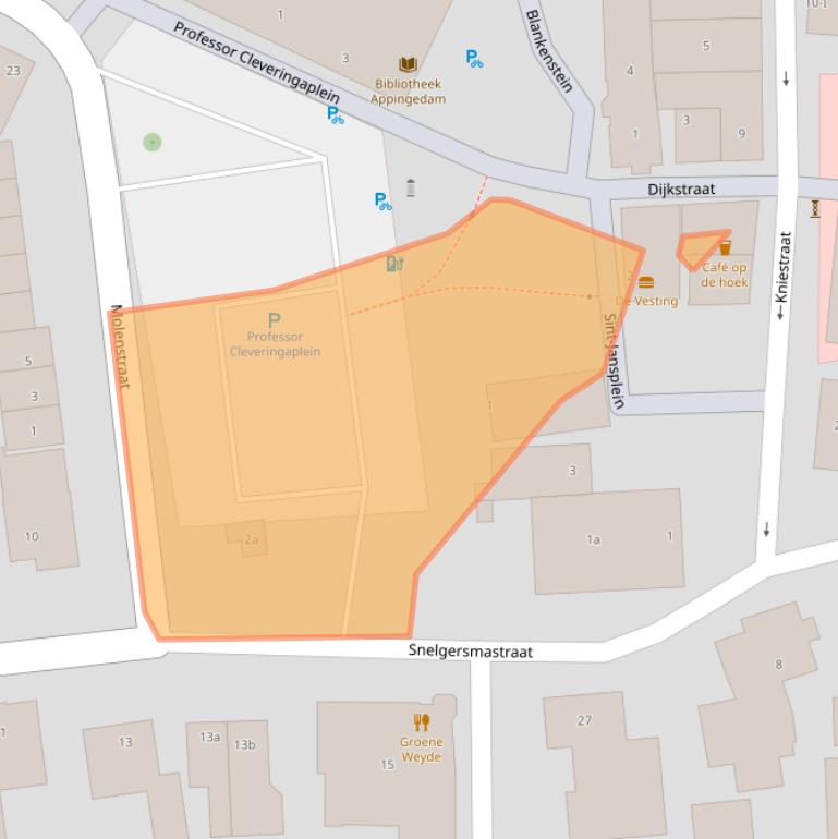 Kaart van postcodegebied 9901JA.