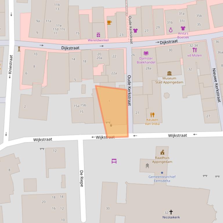 Kaart van postcodegebied 9901JB.