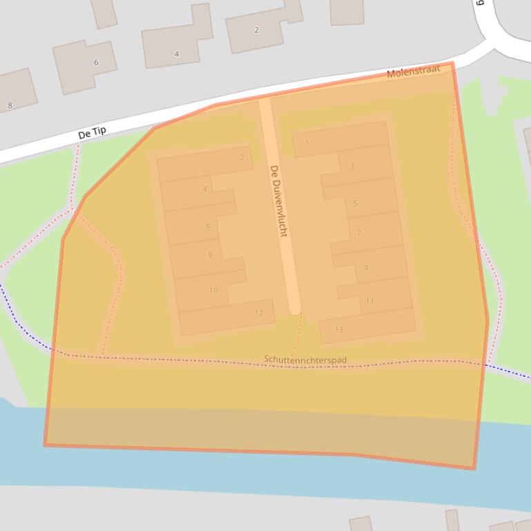 Kaart van postcodegebied 9901KC.