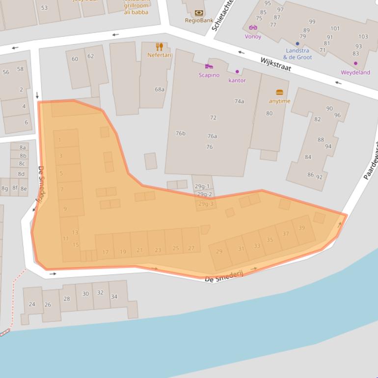 Kaart van postcodegebied 9901LB.