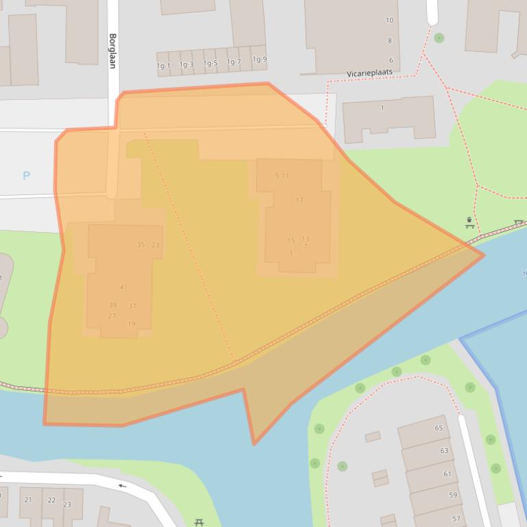 Kaart van postcodegebied 9901LD.