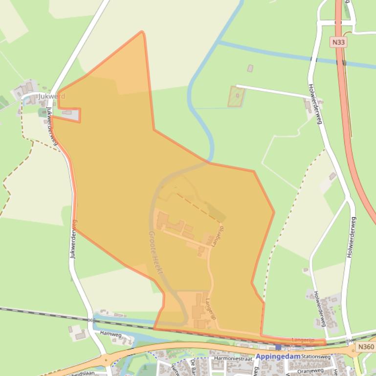 Kaart van postcodegebied 9901TL.