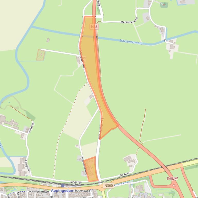 Kaart van postcodegebied 9901TN.