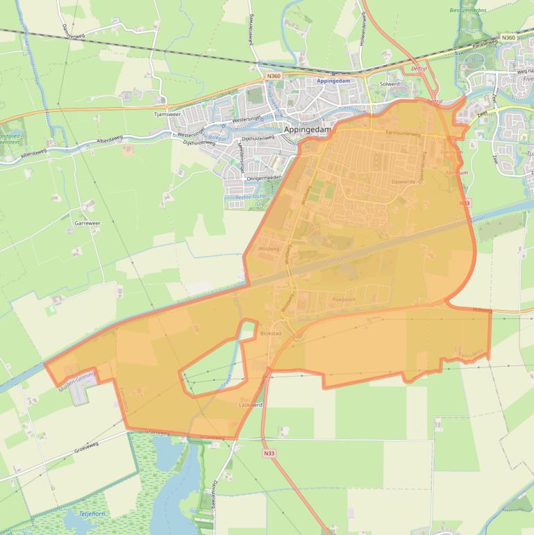 Kaart van postcodegebied 9902.