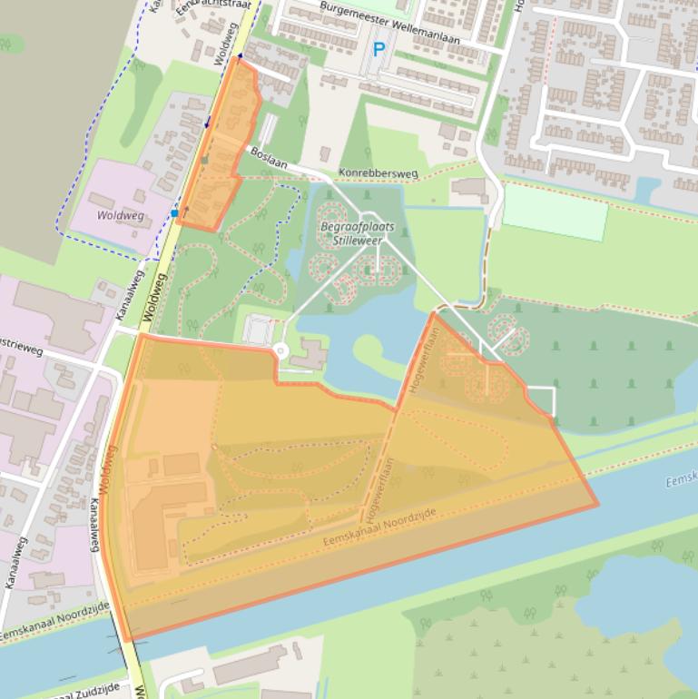 Kaart van postcodegebied 9902AD.