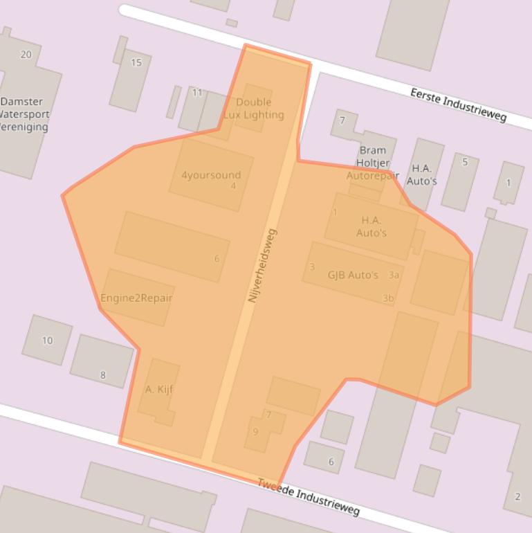 Kaart van postcodegebied 9902AE.