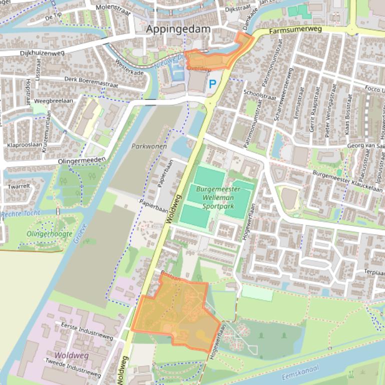 Kaart van postcodegebied 9902BX.