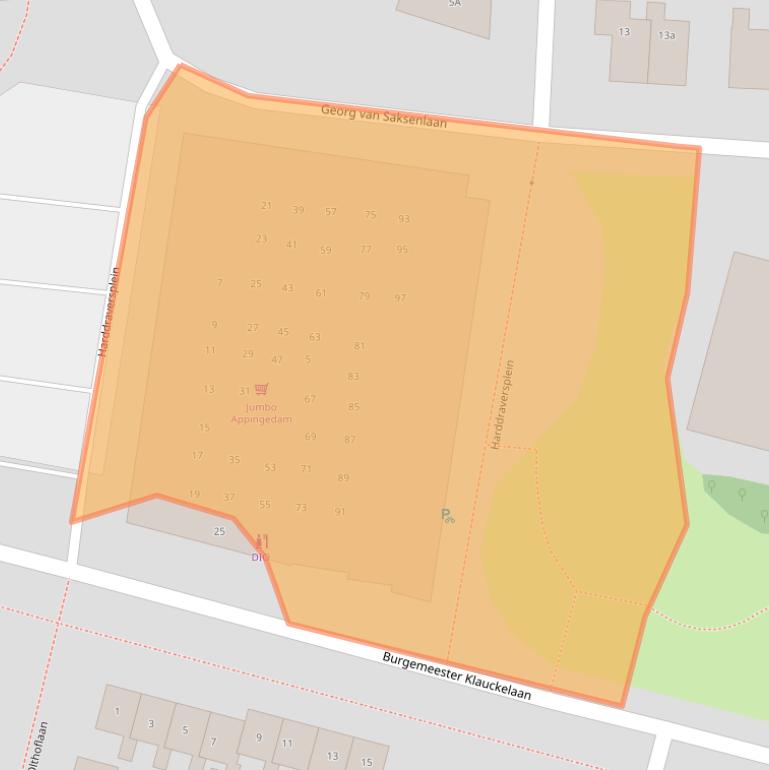 Kaart van postcodegebied 9902CX.