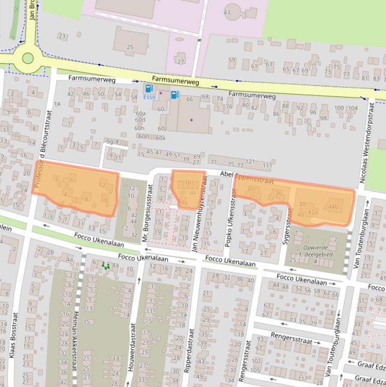 Kaart van postcodegebied 9902HJ.