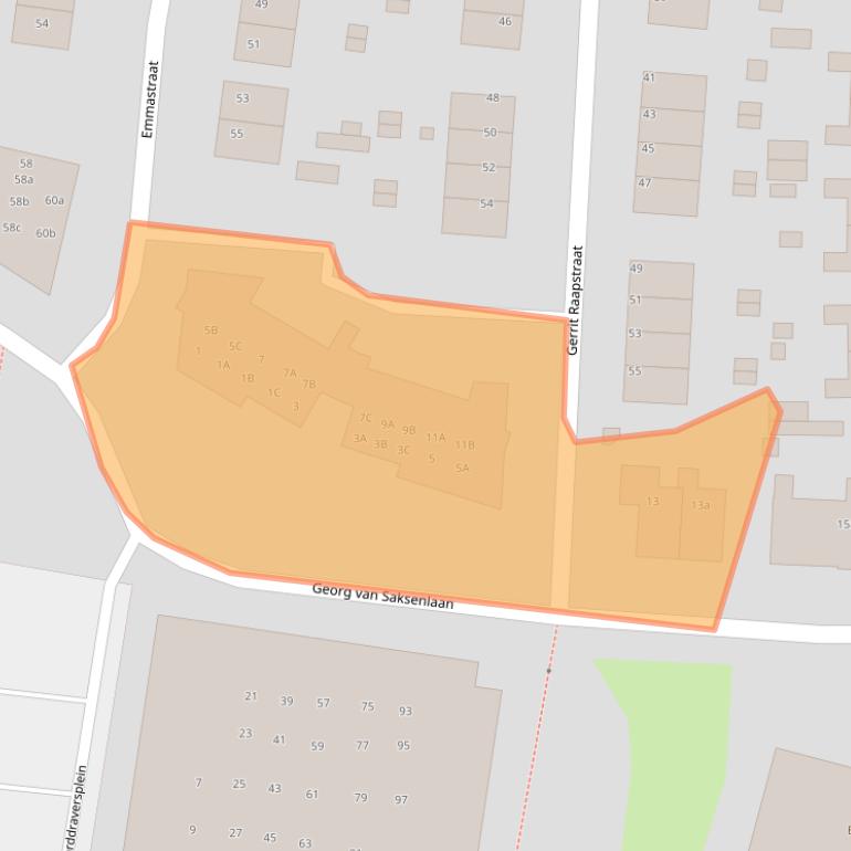 Kaart van postcodegebied 9902JA.