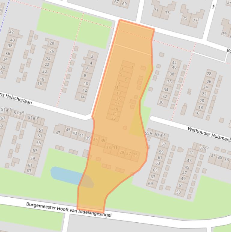 Kaart van postcodegebied 9902LJ.