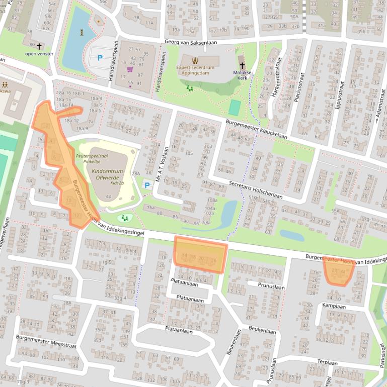 Kaart van postcodegebied 9902NA.