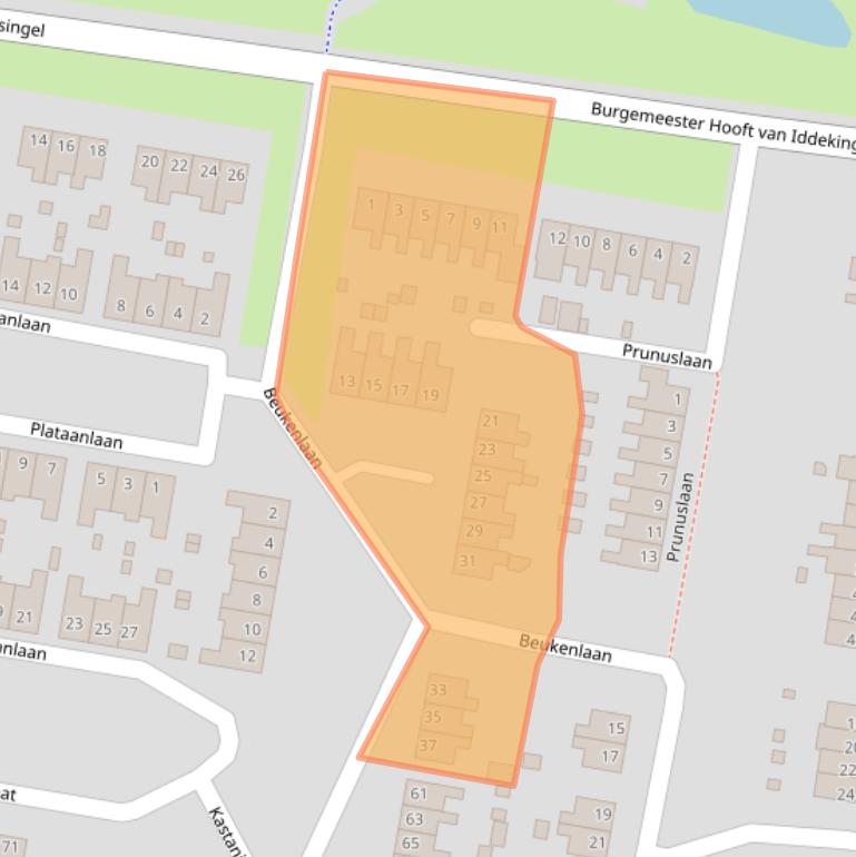 Kaart van postcodegebied 9902PA.