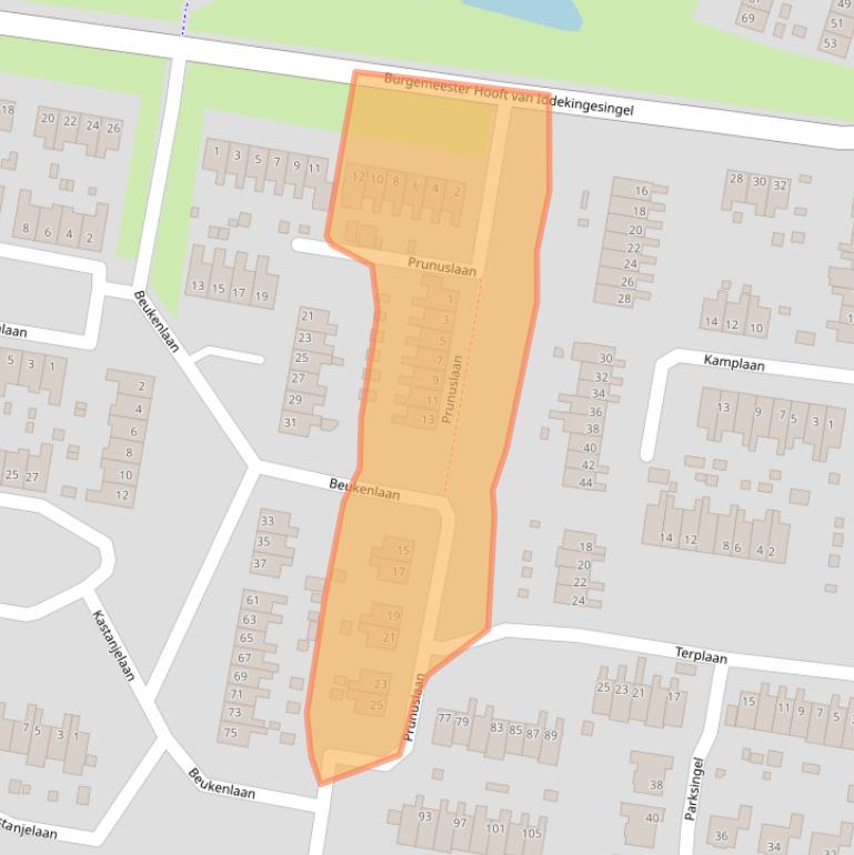 Kaart van postcodegebied 9902PT.