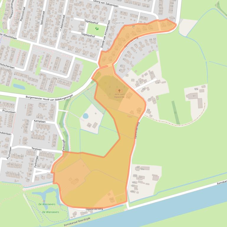 Kaart van postcodegebied 9902RH.