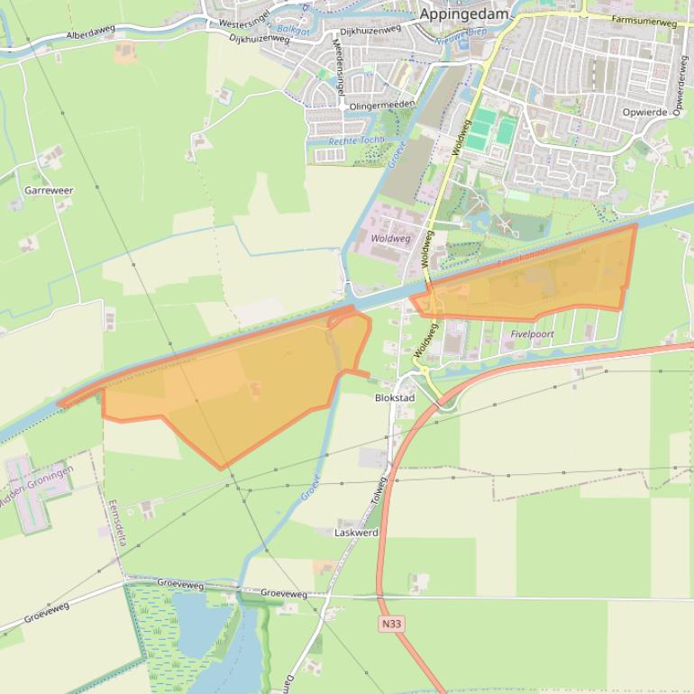 Kaart van postcodegebied 9902TD.