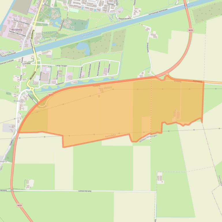 Kaart van postcodegebied 9902TG.