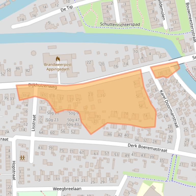 Kaart van postcodegebied 9903AA.