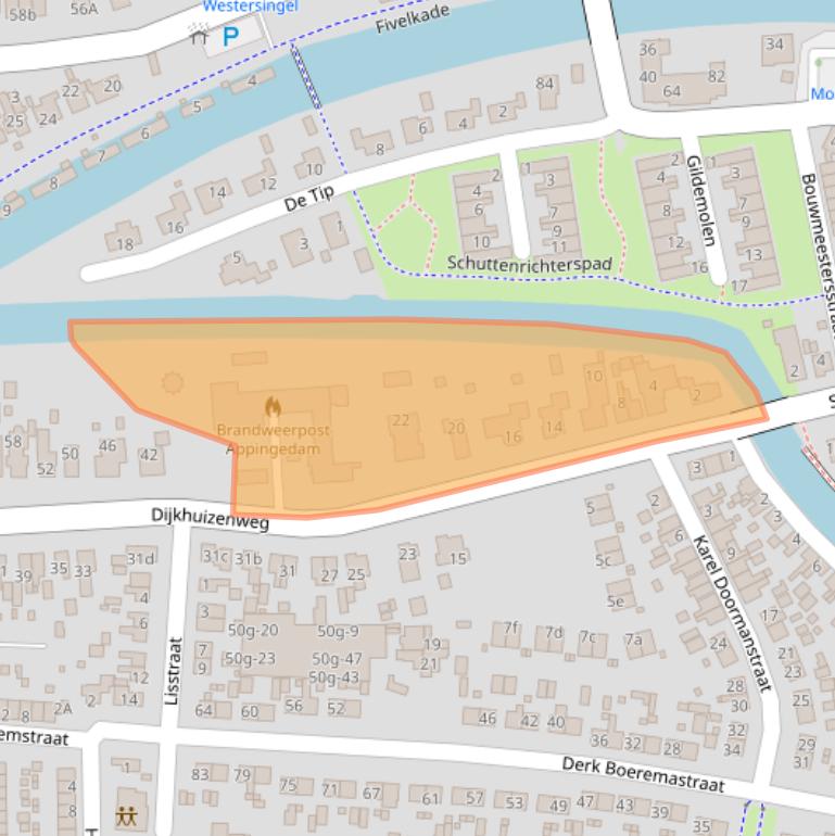 Kaart van postcodegebied 9903AC.