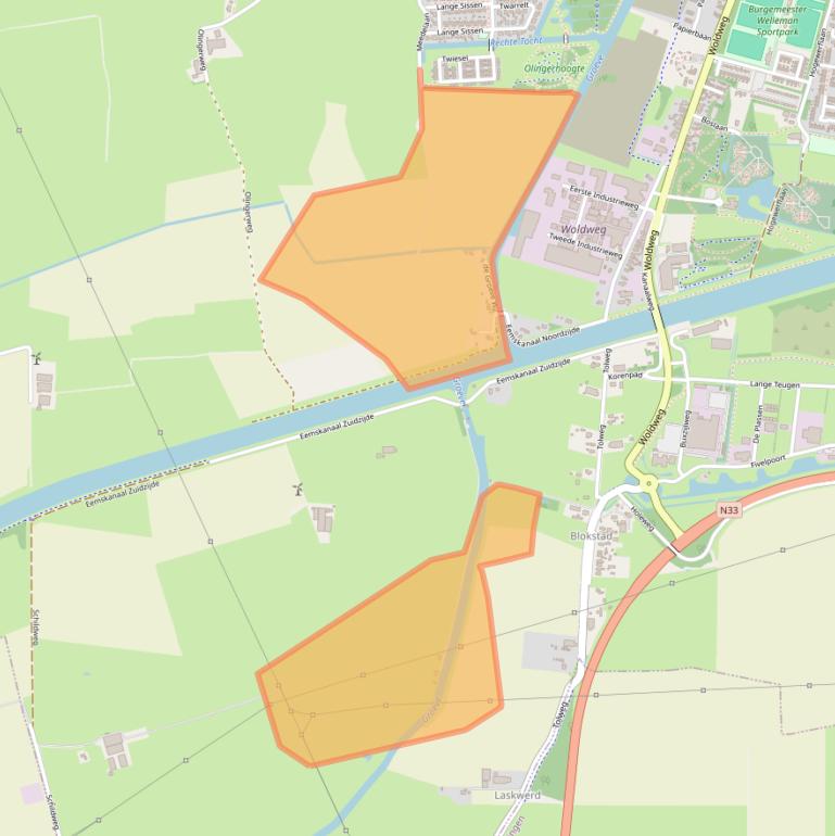 Kaart van postcodegebied 9903BA.