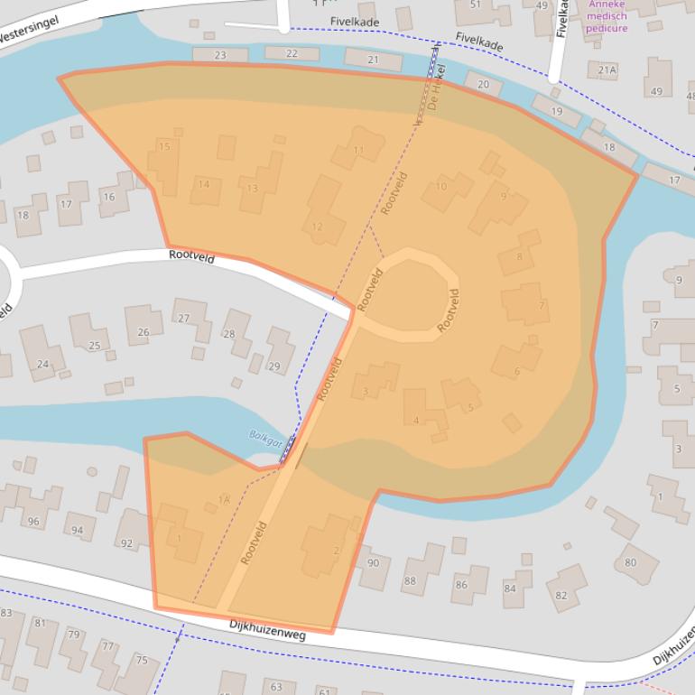 Kaart van postcodegebied 9903CB.