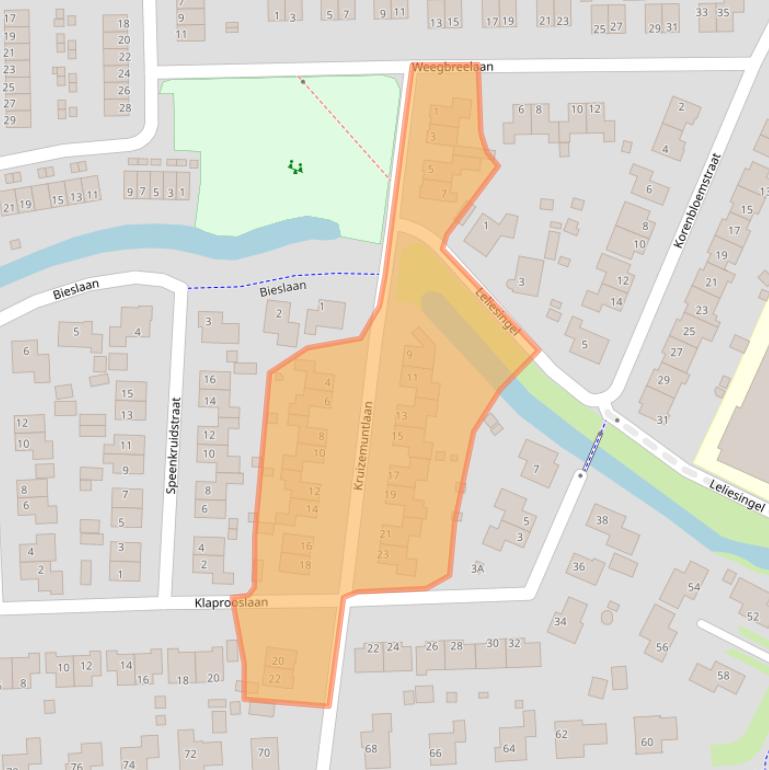 Kaart van postcodegebied 9903EE.