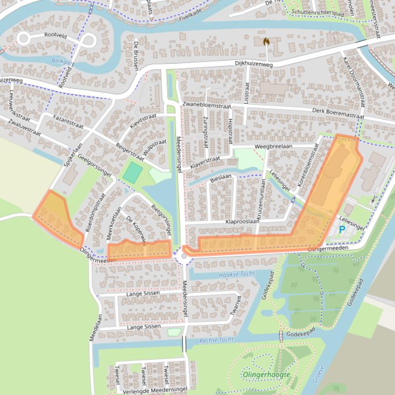 Kaart van postcodegebied 9903ET.