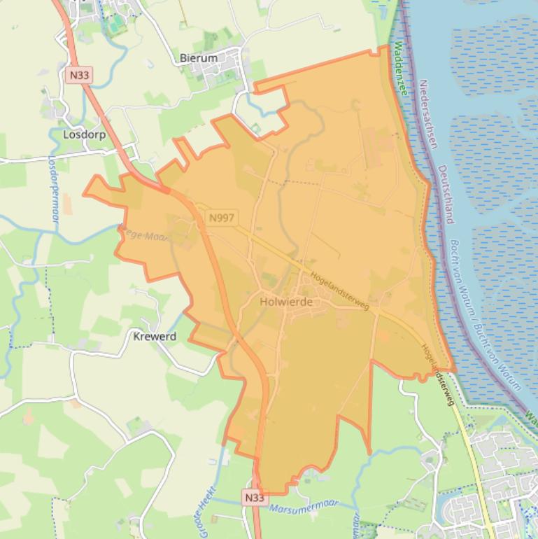 Kaart van postcodegebied 9905.