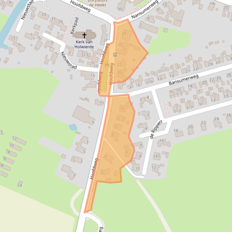 Kaart van postcodegebied 9905PC.