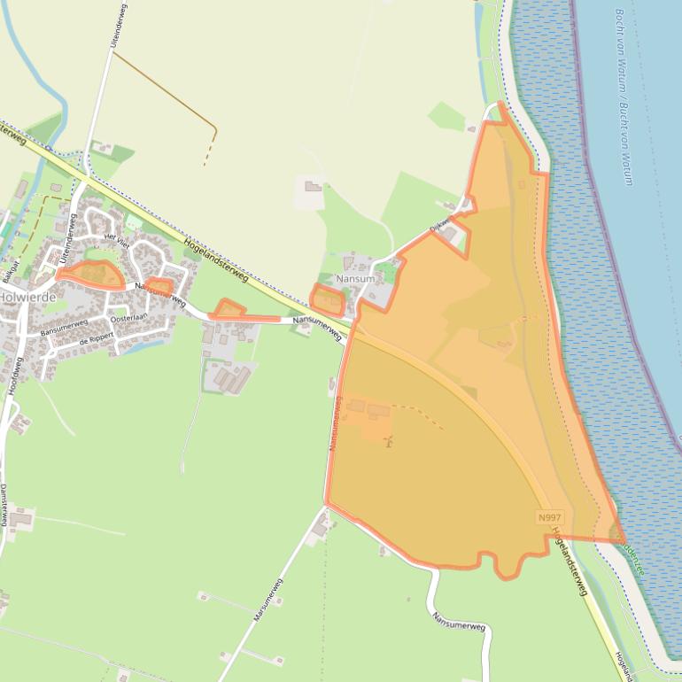 Kaart van postcodegebied 9905RA.